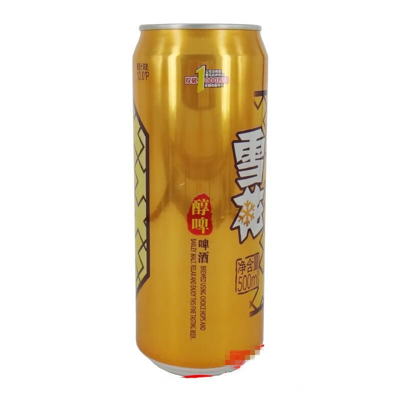 500ml*12罐 雪花啤酒醇啤8度听装大罐整箱易拉罐金罐啤酒 雪花醇啤12