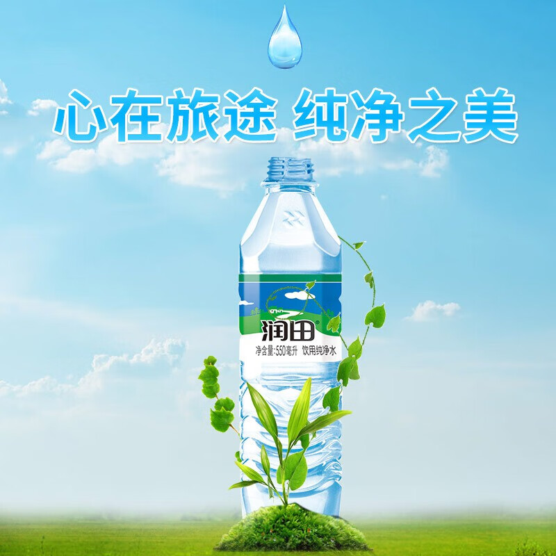 江西特产润田纯净水550ml24瓶饮用水防震泡沫包装