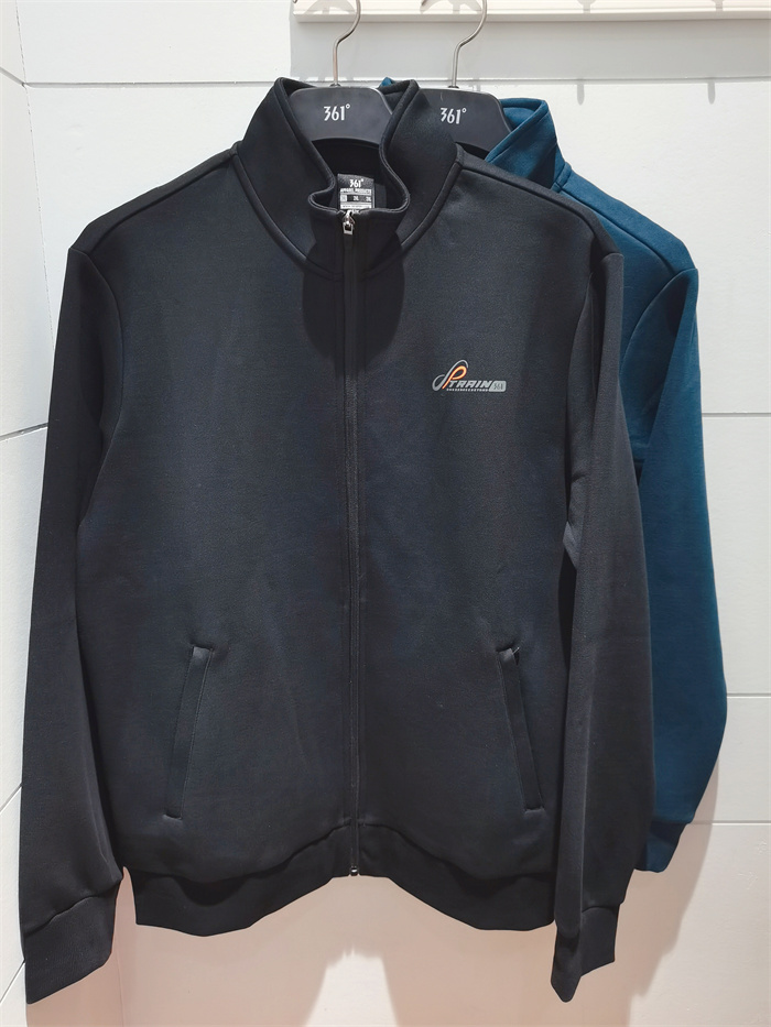 361° 361男装立领运动卫衣22秋款开衫休闲拉链运动服外套002a 玄青