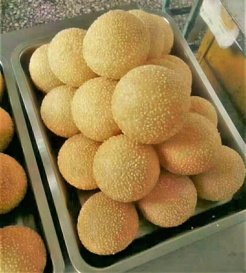 一口福早餐店空心大芝麻球400个豆沙馅麻圆麻团速冻面点油炸商用空心