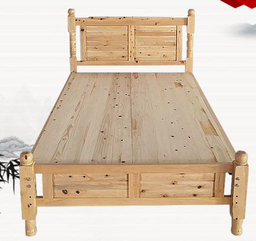 床实木床简易床房床便宜床双人床单人床121518扁足床板床垫5公分椰棕