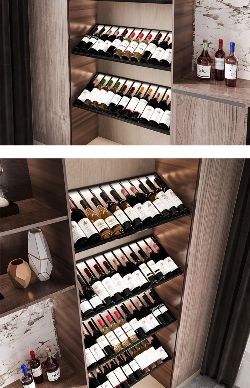 红酒架斜放高端定制酒柜铁艺红酒架斜放摆件悬挂家用酒瓶架子装饰展示