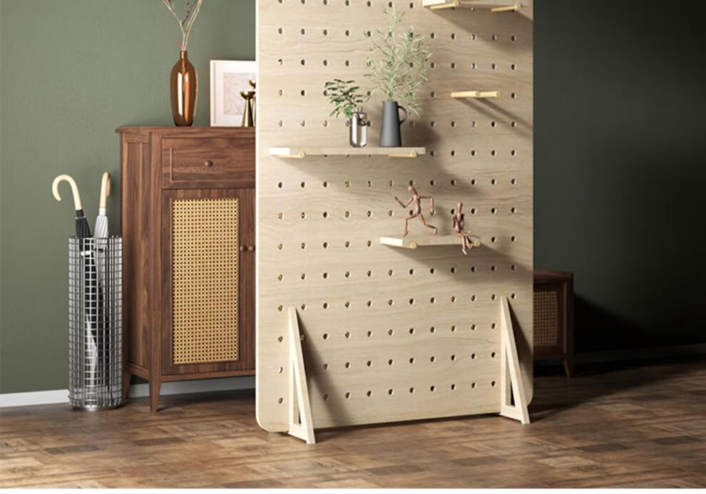 洞洞板屏风现代简约可diy洞洞板座屏客厅卧室隔断遮挡落地座屏置物