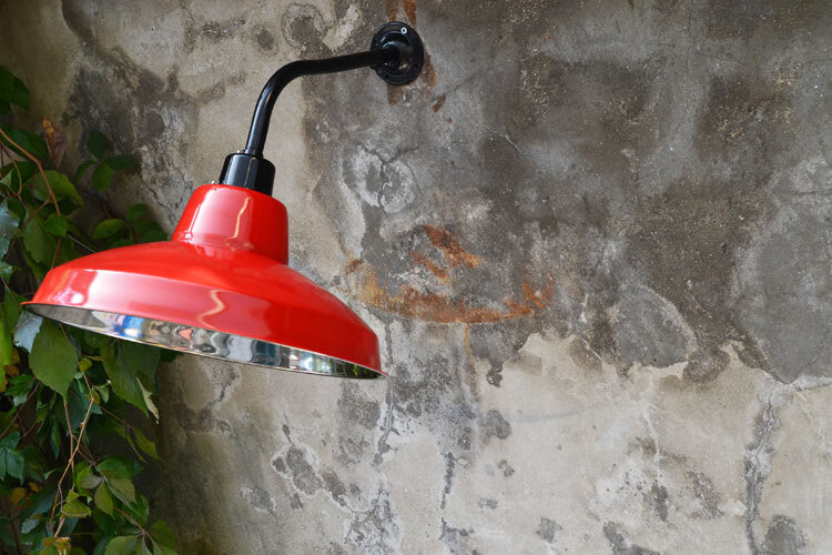 工矿灯罩 室外不锈钢防水路灯户外防雨灯罩 小弯杆不锈钢深罩38cm银色