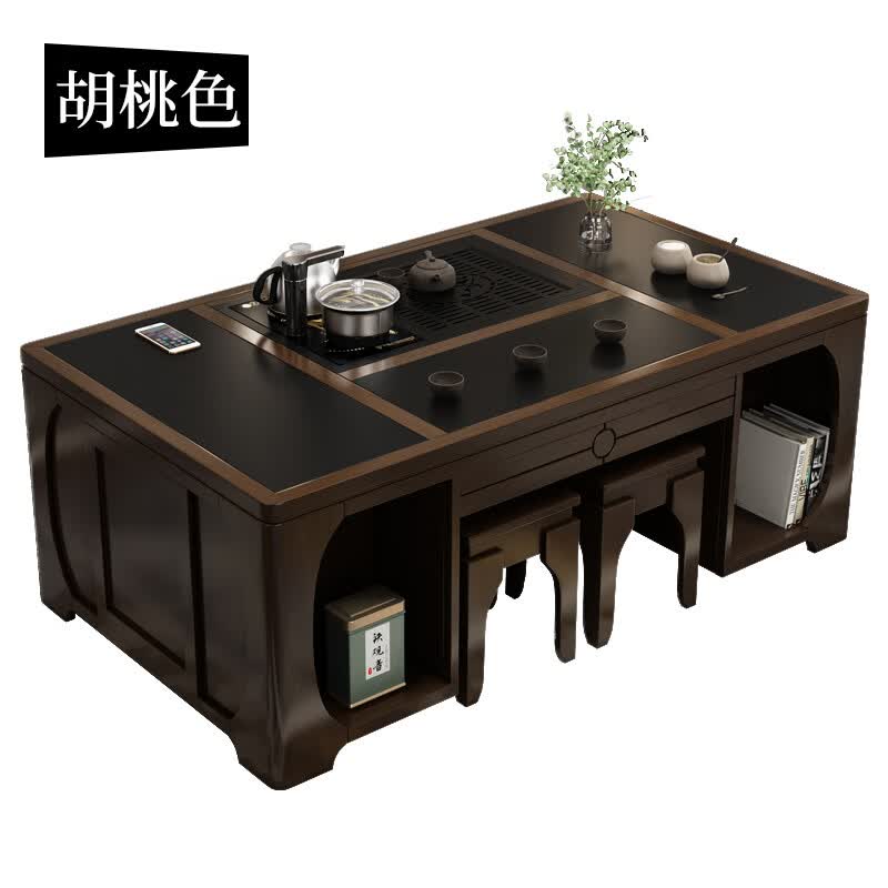 全自动智能升降功夫茶几客厅餐桌两用多功能泡茶桌办公室茶台一 