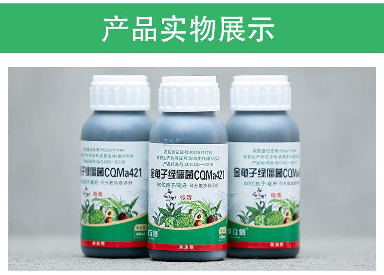 瀚鑫聚立信80亿孢子毫升金龟子绿僵菌cqma421稻飞虱杀虫剂400ml
