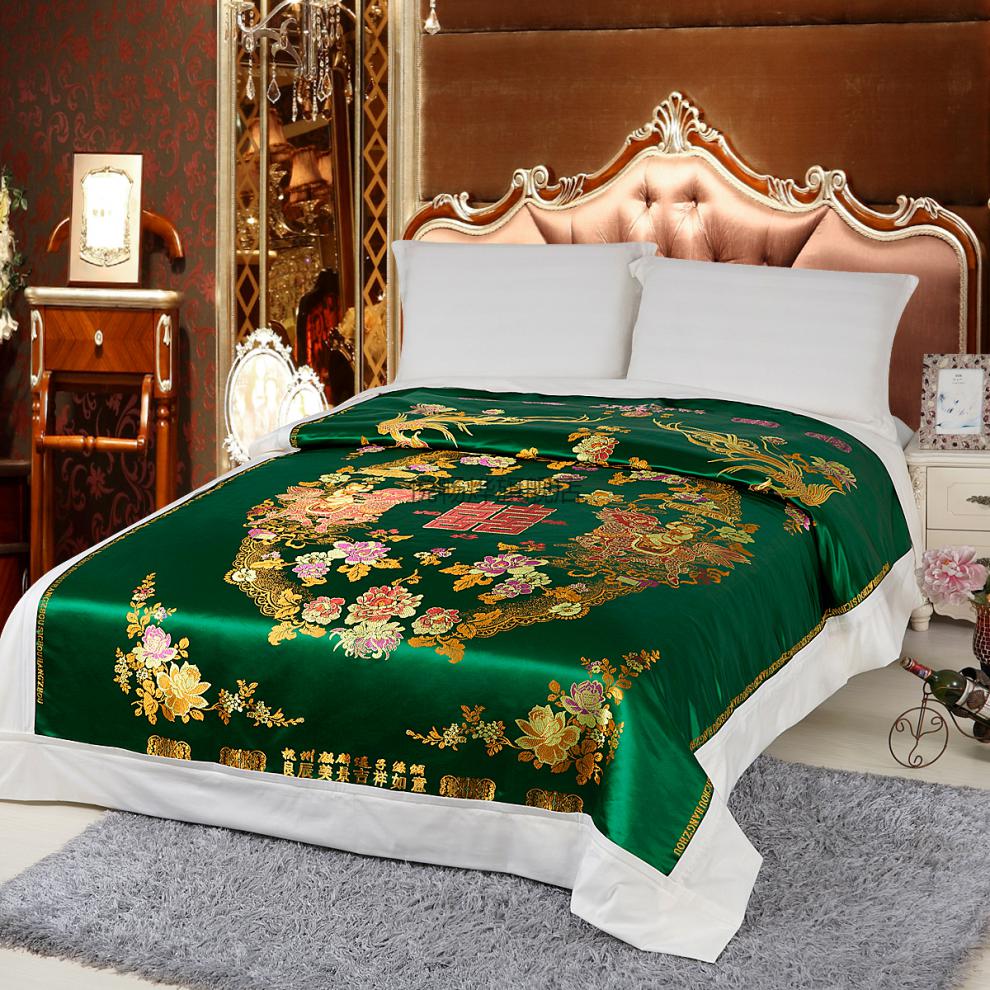 杭州丝绸软缎被面子杭州丝绸棉被套软缎织锦缎绸缎面被面子婚庆龙凤