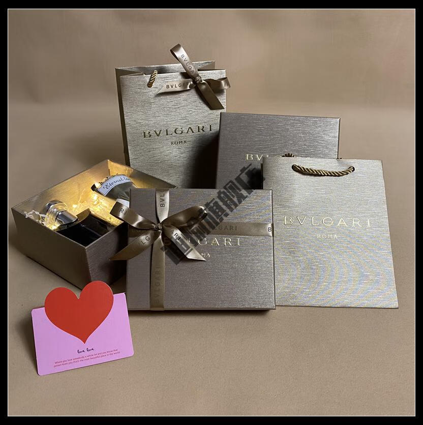 宝格丽香水礼盒空盒 宝格丽包装盒专柜bvlgari/宝格丽香水纸袋香水盒