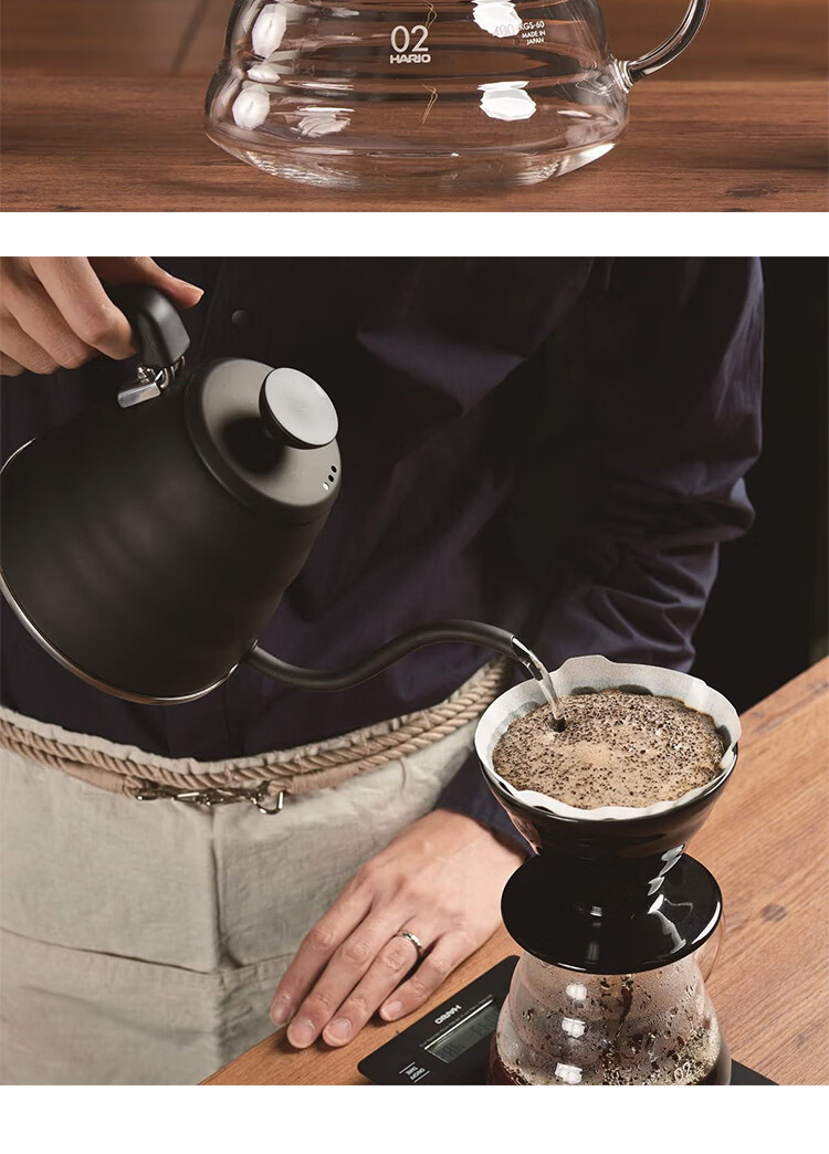 hario好璃奥日本陶瓷咖啡v60滤杯手冲咖啡螺纹过滤器耐热14杯原装进口
