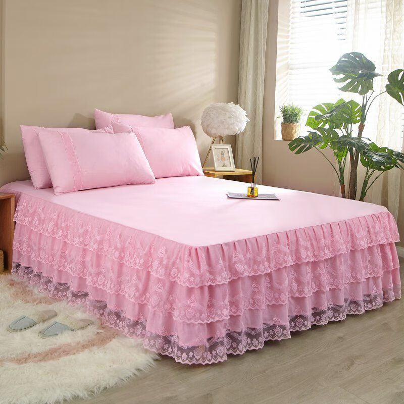 带床裙床笠床单单件床罩床裙式床套2021年新款防尘单独带裙边床单床笠