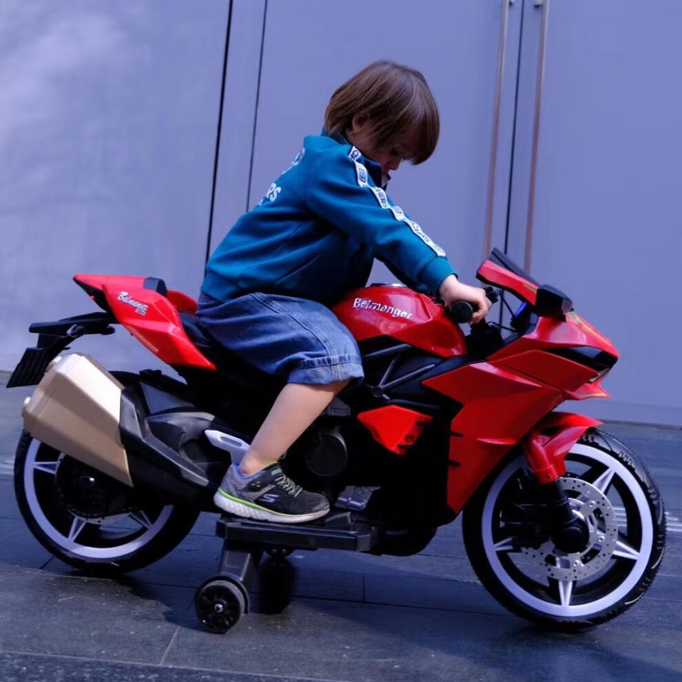 川崎摩托车儿童儿童大摩托车坐人川崎电瓶男女小孩充电两轮摩托247岁