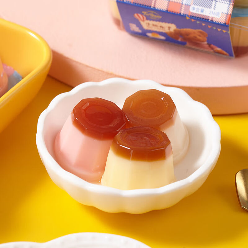 台式果冻布丁8杯口味果味果冻水果冻盒装小果冻多口味零食小熊装白桃