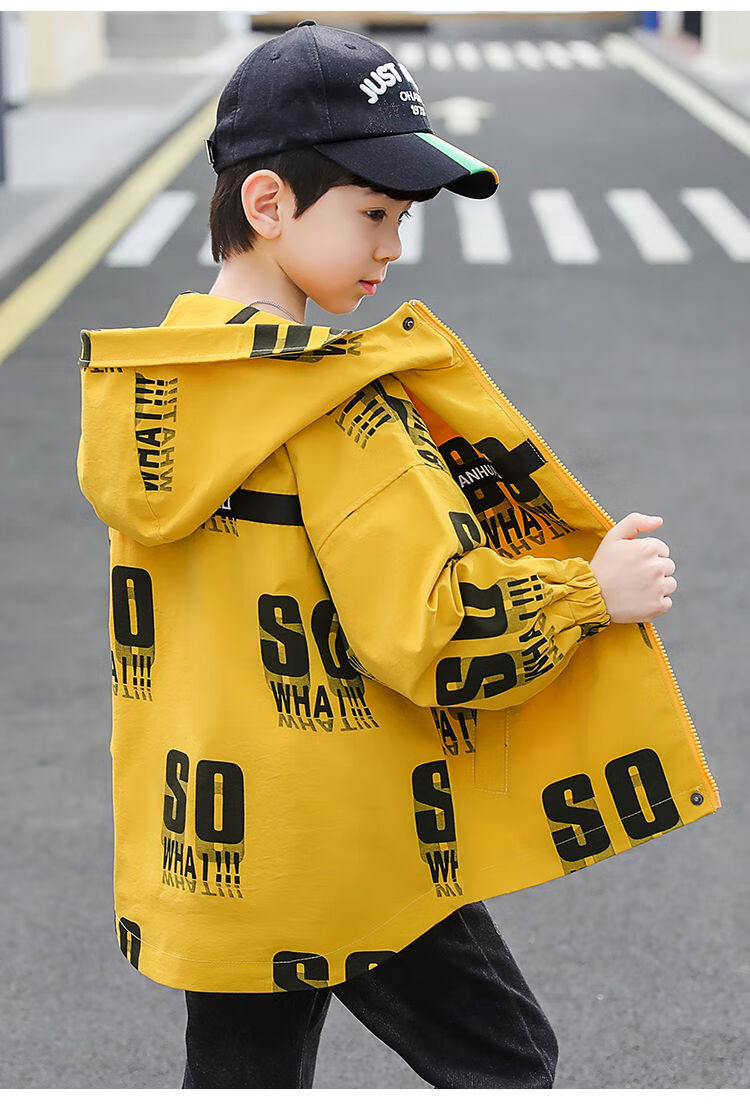 款儿童风衣9-12岁中大童学生衣服小孩子男装上衣酷酷帅气春秋装男孩2