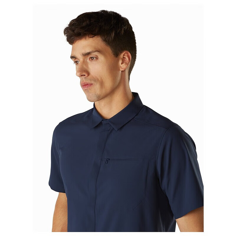 arcteryx 始祖鸟 skyline ss休闲通勤舒适透气快干男士短袖衬衫 奶白