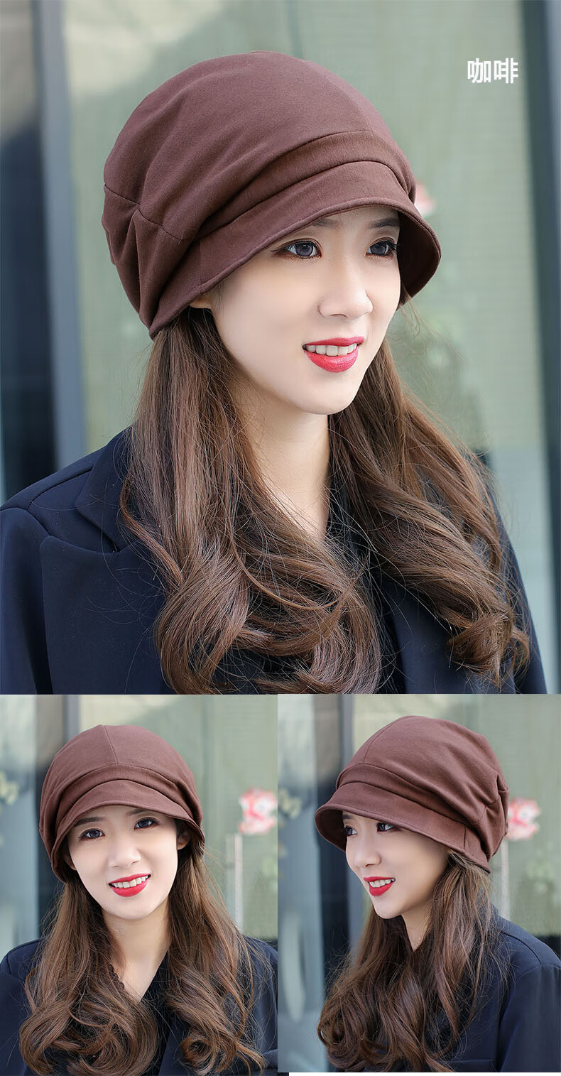 特大号渔夫帽女式大头围春夏季帽子女士韩版显脸小盆帽八角堆堆帽渔夫