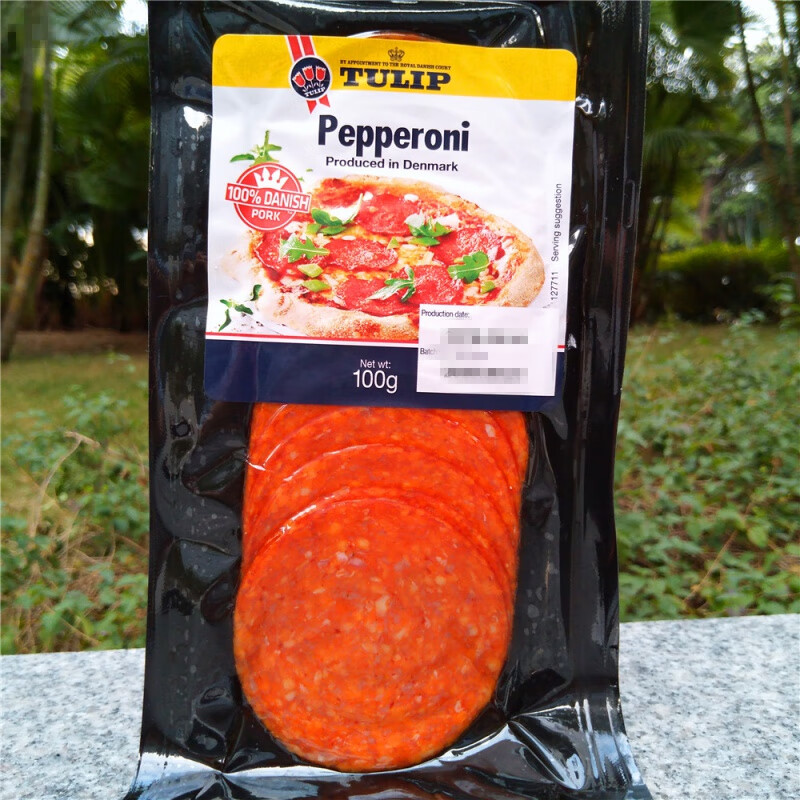 丹麦郁金香熟辣味猪肉香肠萨拉米切片tulip danish pork salami 100g