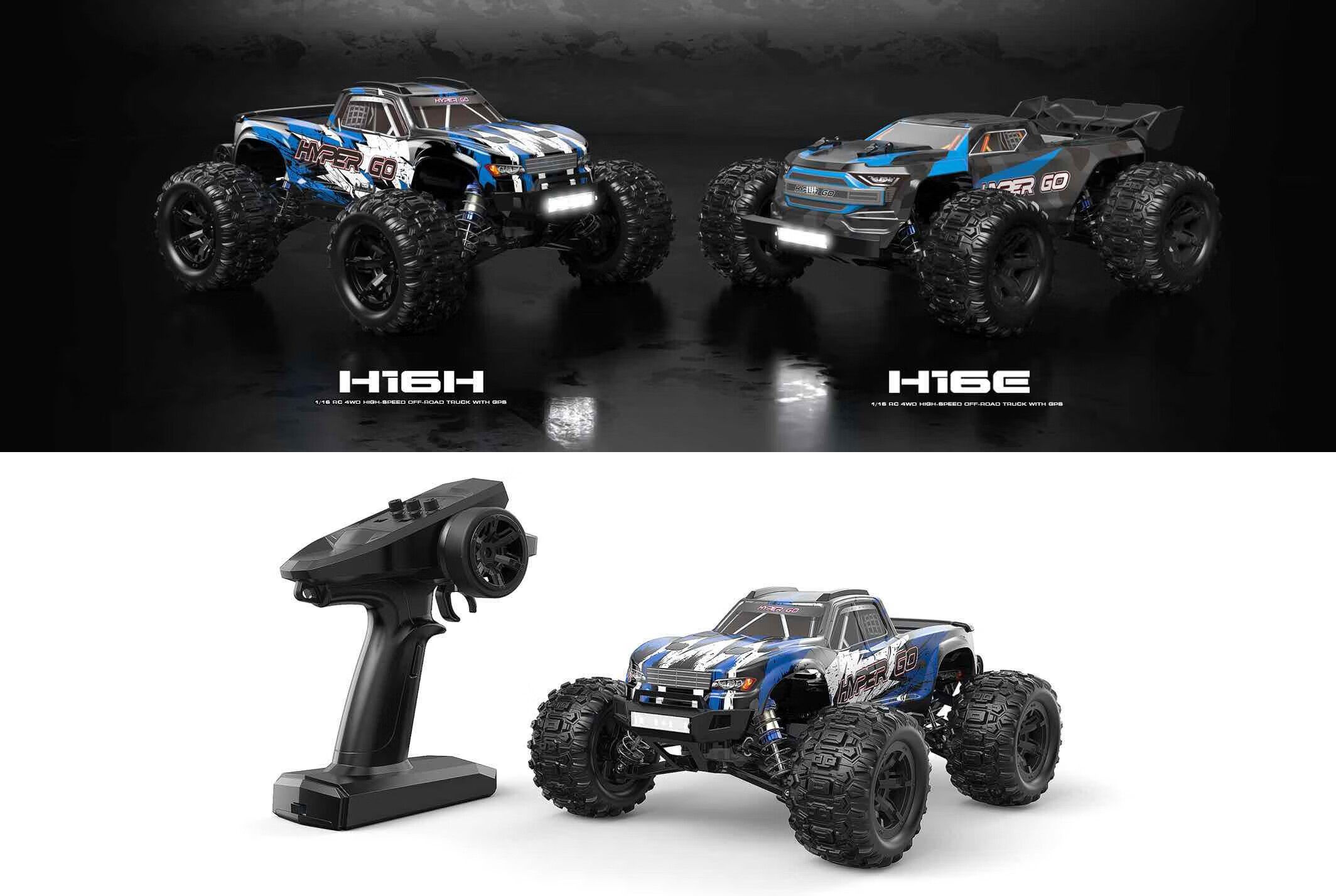 mjx rc无刷美嘉欣16207遥控车带gps测速大脚攀爬车全金属四驱玩具 h16