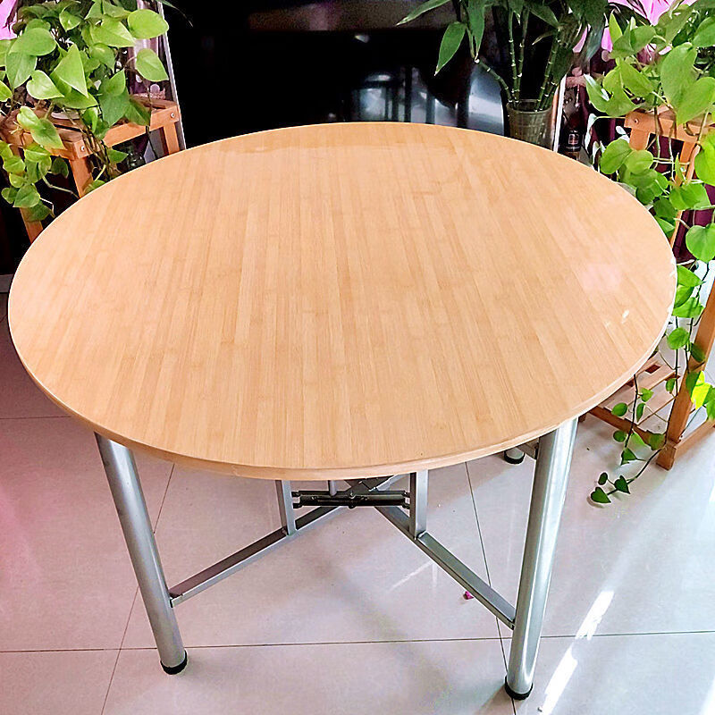 面板餐桌圆桌面板酒店圆形折叠圆桌子家用实木饭店8人圆台面大圆桌面