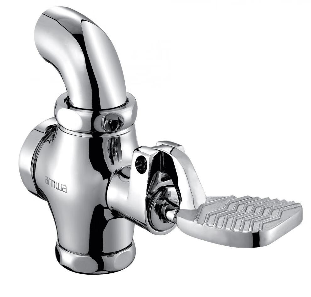 安·华全铜手按式蹲便器冲水阀手动小便自动冲洗阀大便延时阀脚踏式