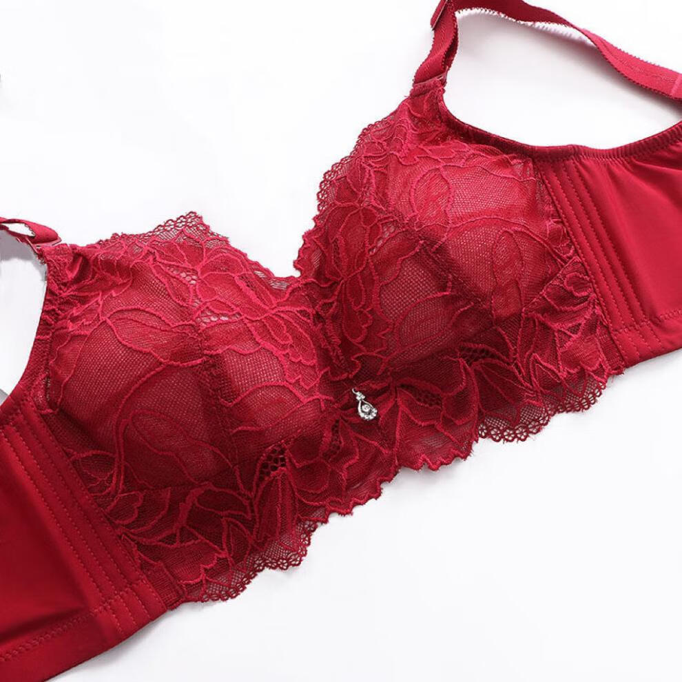 新款女士抹胸内衣2022本命年红色结婚新娘内衣款大胸显小女大码收副乳