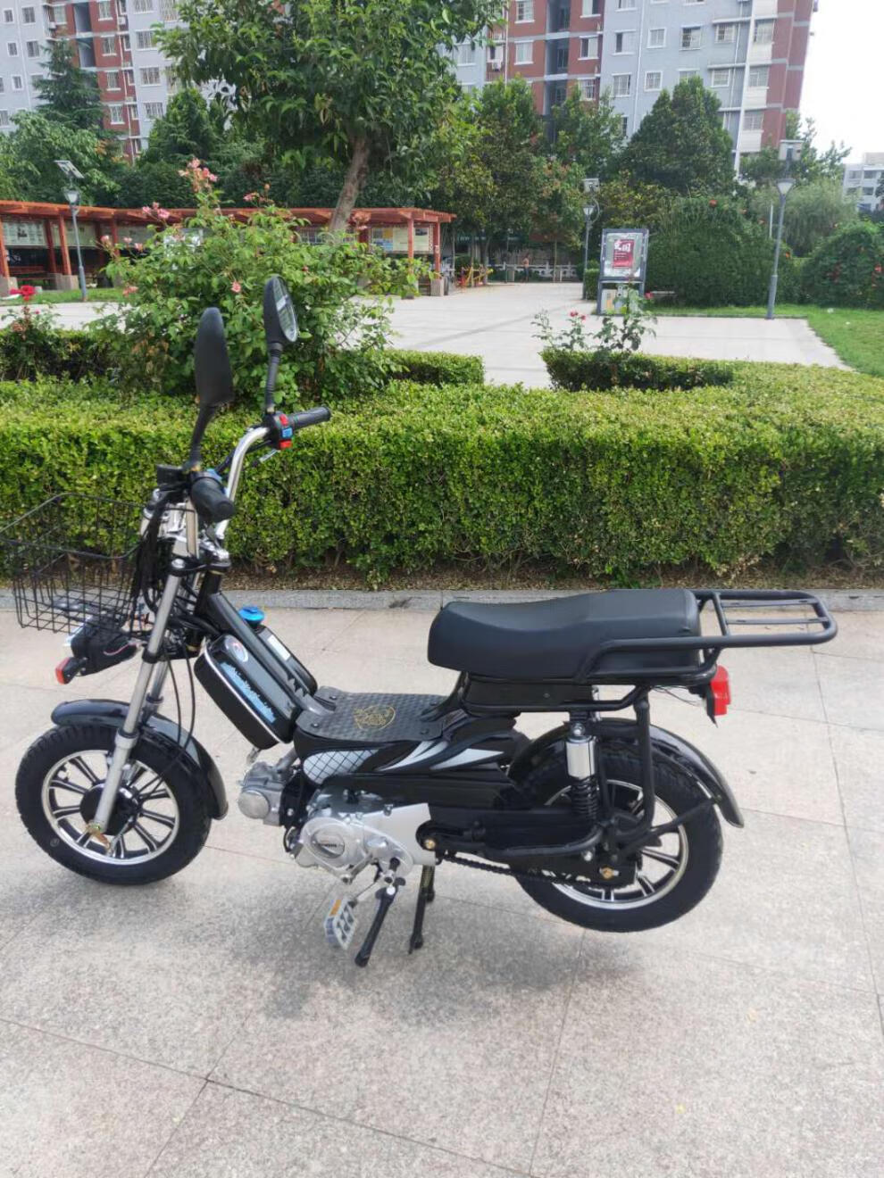 燃油自行车助力车四冲程助力4870cc发动机外卖钓鱼休闲新 蓝色建设70