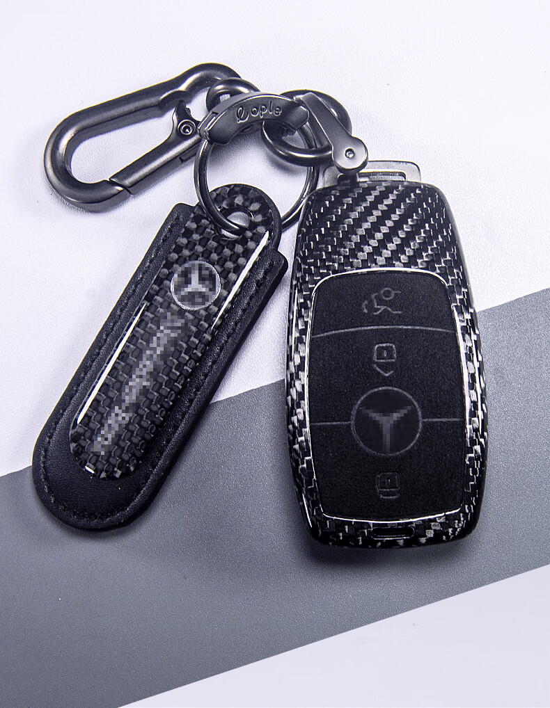 奔驰钥匙套新c级e级e300lc260lc200e260glcgle350碳纤维车壳扣奔驰