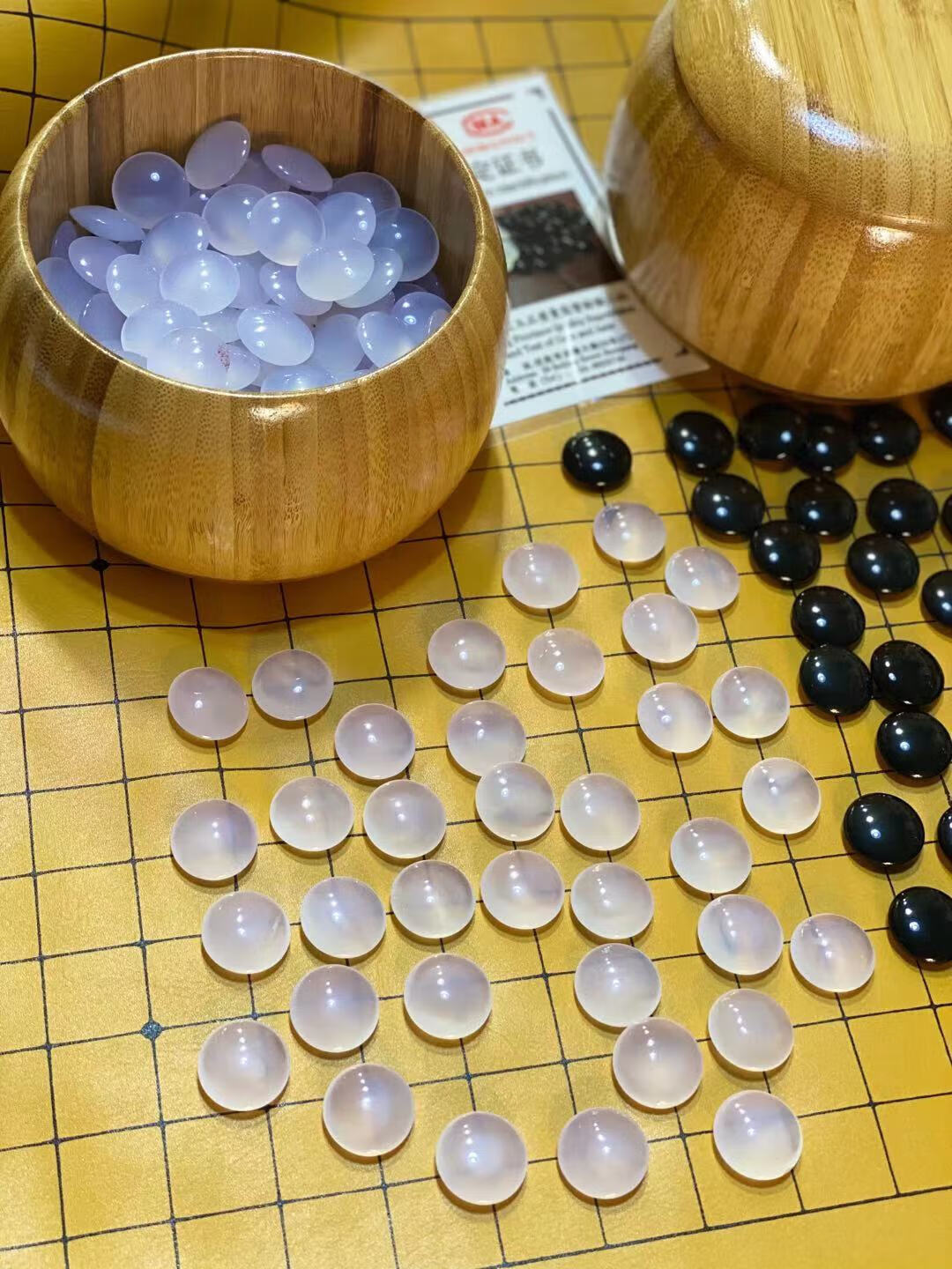 60【京选品质】天然玛瑙围棋子天然玛瑙玉石围棋套装成人儿童双面