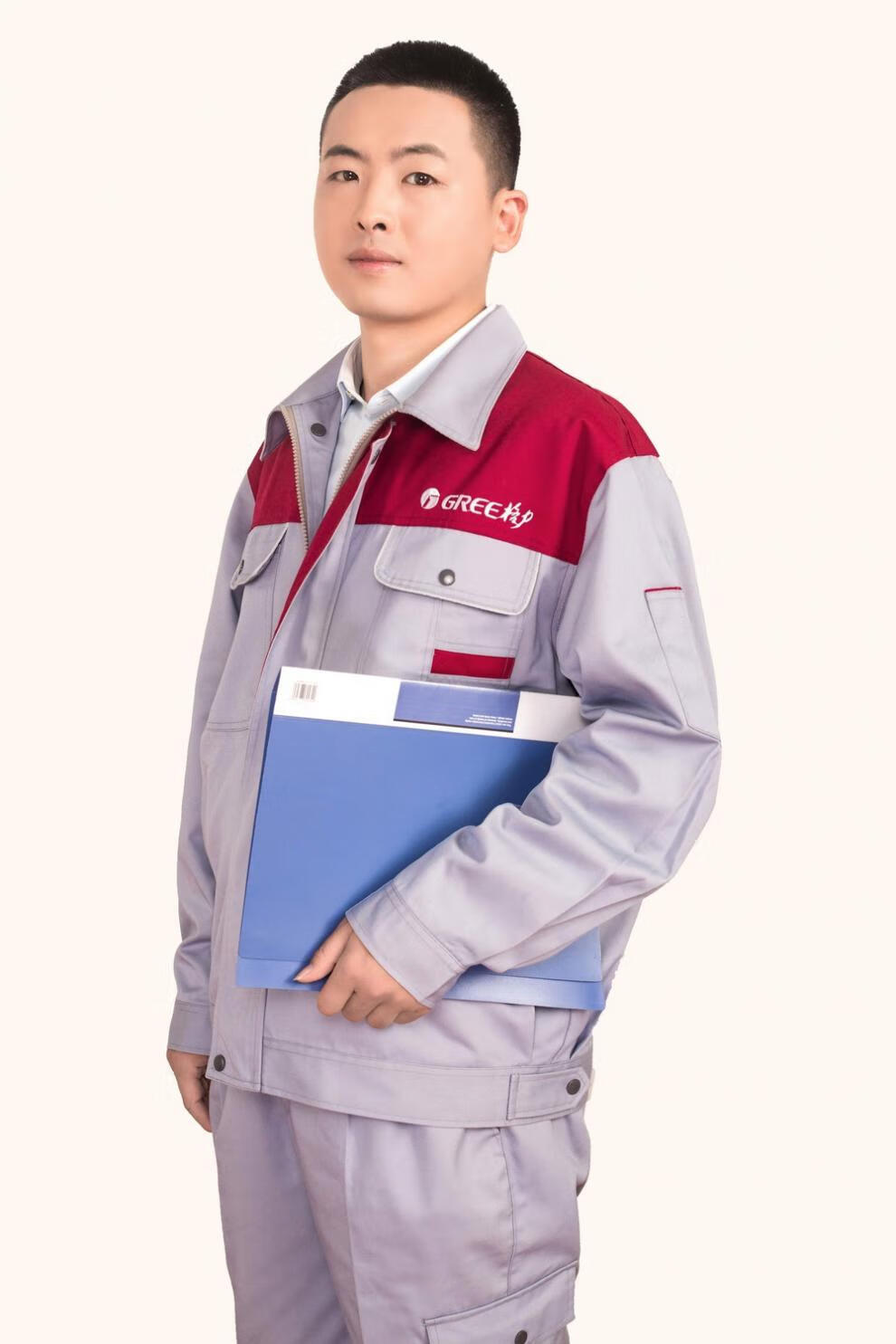 格力工作服春秋冬季长袖套装男加厚定制大金工作服m宝石蓝色格力上衣