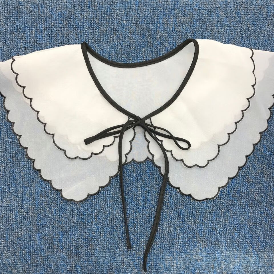 北沐晨bmc新款韩版女装领子蕾丝刺绣假领毛衣卫衣连衣裙搭配装饰领花l