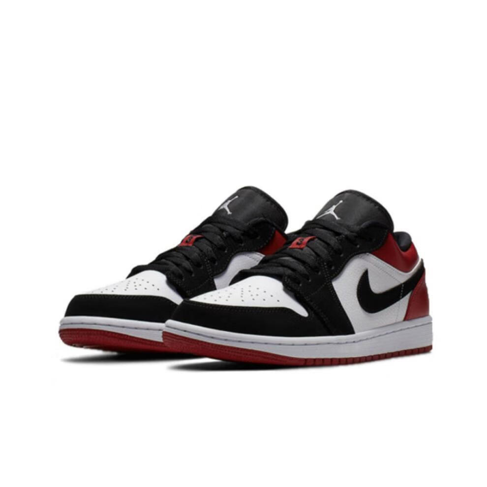 aj1 low"black toe"黑脚趾低帮黑红白大码篮球鞋板鞋553558-116 aj1