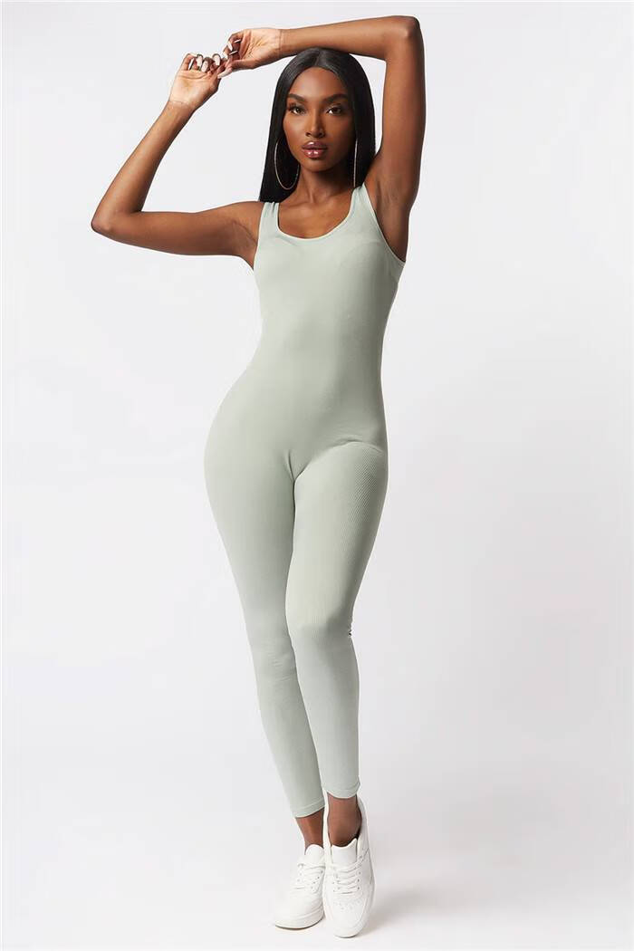 瑜伽连体紧身衣 外单女款紧身连体衣空中瑜伽衣健身高弹性一体背心