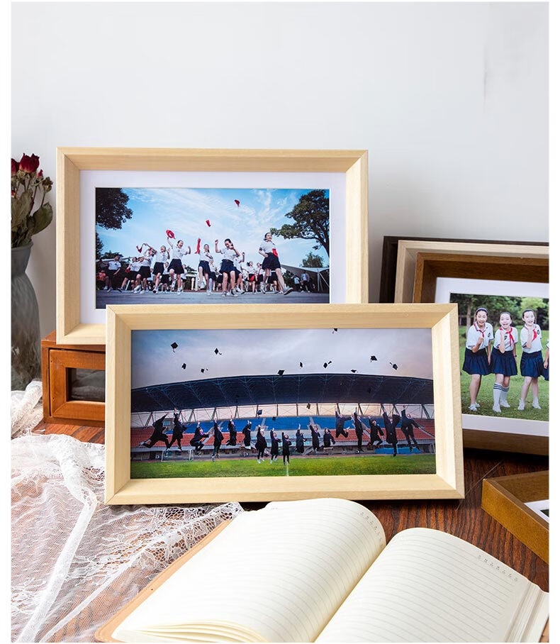 东茂 毕业照相框集体照大合影挂墙纪念合照画框细长照片裱框摆台定做