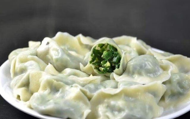 素三鲜 韭菜鸡蛋水饺 手工水饺 皮薄馅大 早餐 速食冷冻水饺, 两盒