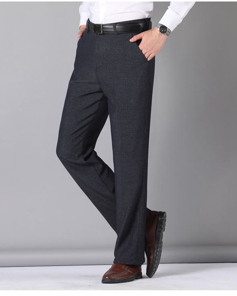 裤子帅气男士冬装显高显瘦百搭保暖男生冬季加绒加厚浅灰33码腰围2尺6