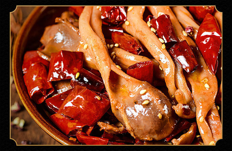 抓财手招牌香辣鸭郡把麻辣鸭肠头四川成都特色美食办公室小吃零食 郡
