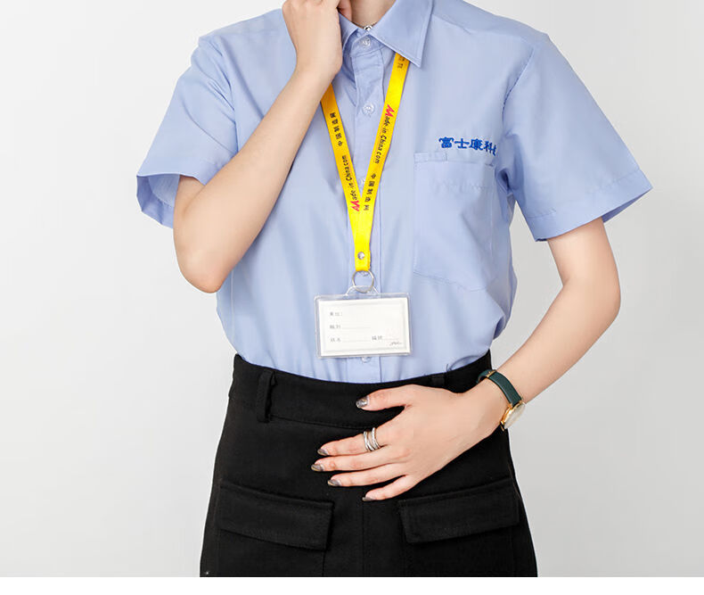 meihe富士康夏男装短袖衬衫男韩版工厂工作服工装服装广告刺绣工衣