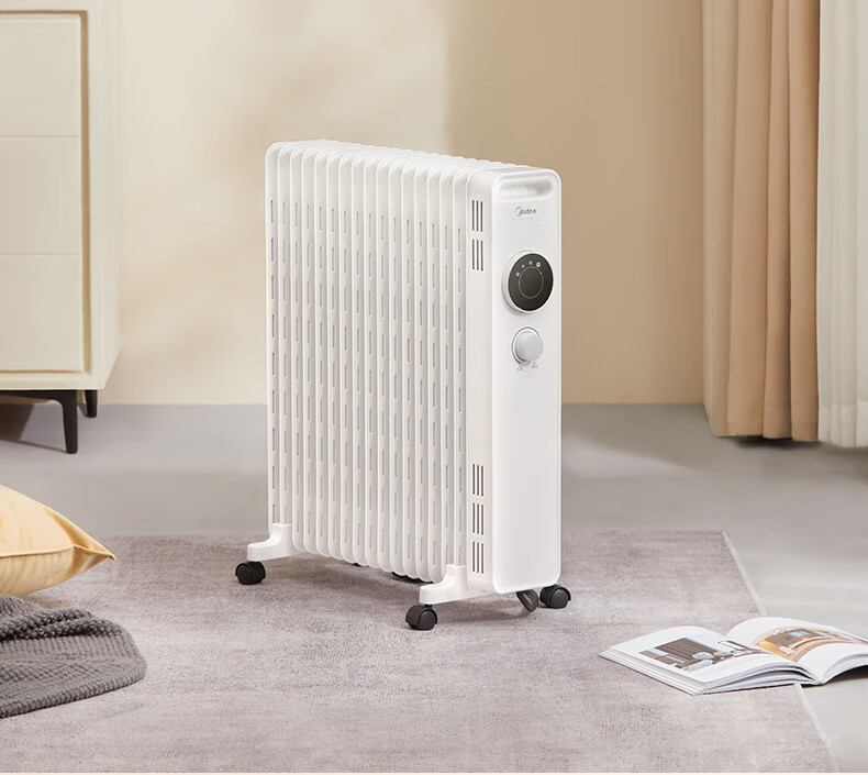 美的取暖器电油汀家用安全防烫电暖器17片油酊3000w大功率速热暖风机