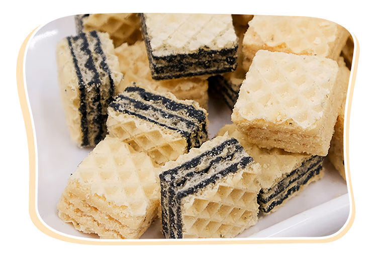 太平网红威化小方豆乳黑豆黑芝麻原味夹心饼干袋装儿童休闲零食品