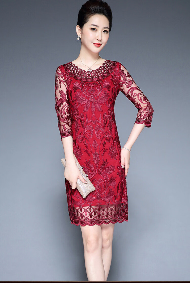 喜婆婆婚宴时尚礼服夏装五一参加新娘婚礼妈妈礼服装春夏喜庆结婚母亲