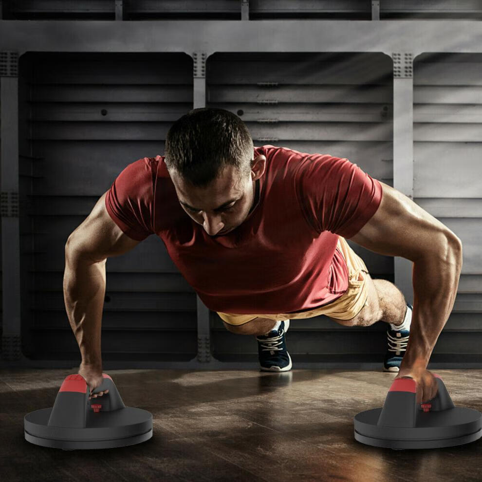 可旋转圆形俯卧撑支架锻炼肌肉胸肌腹肌俯卧撑板健身器材家用俯卧撑