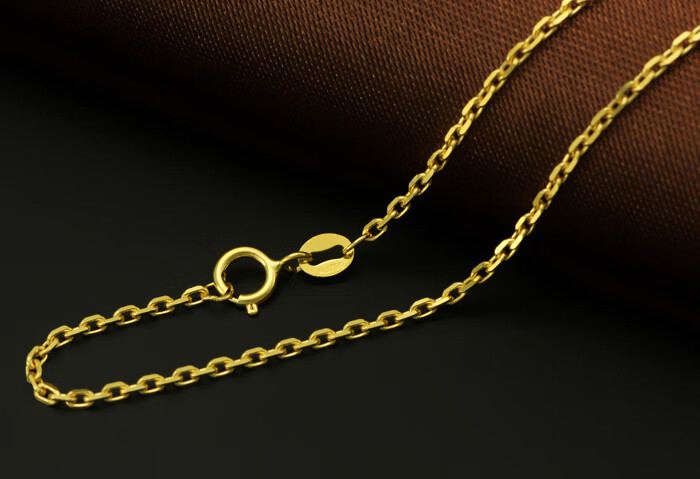 湘歌15mm粗18k金项链男女同款au750黄金实心万字链素金十字项链生日