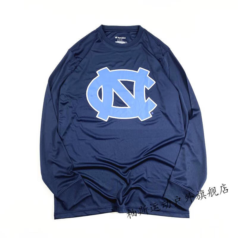 ncaa北卡大学焦油踵队男士篮球运动长袖速干投篮训练服防晒北卡蓝宽松