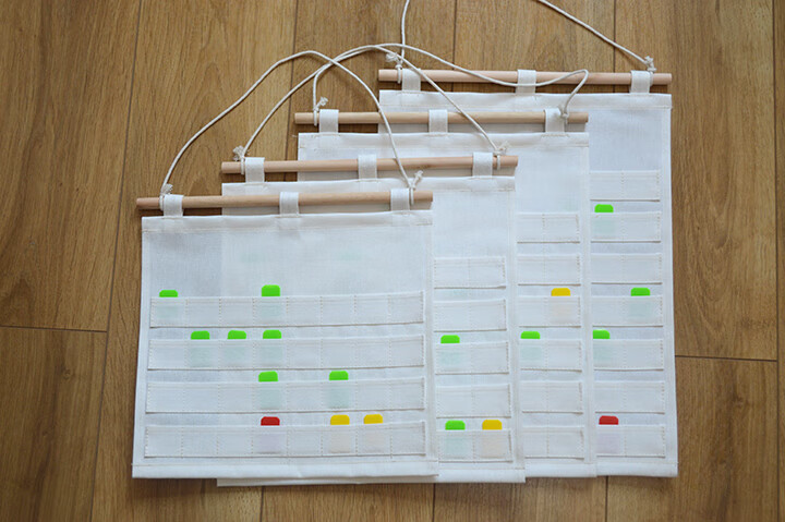 帆布幼儿园晨检卡袋 健康卡展示袋 可手画园标 手写幼儿名字 纯白帆布