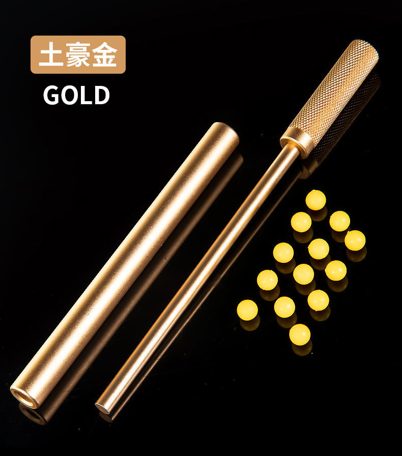 铝合金噼啪筒黑 竹筒枪仿竹子工艺8090儿时怀旧儿童玩具竹管炮软弹枪