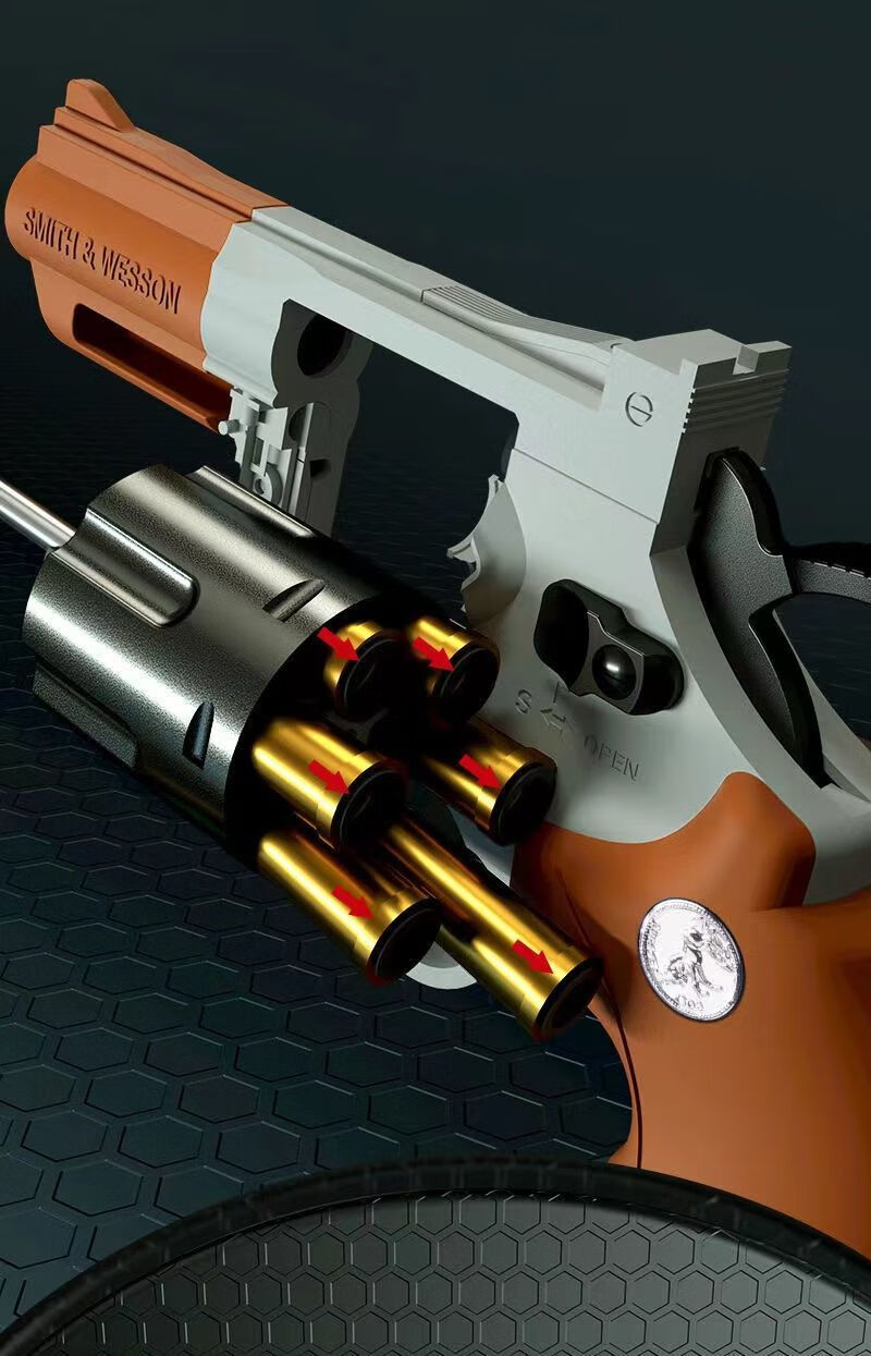 俄罗斯转盘左轮软弹枪玩具手小枪抛壳zp5儿童金属合金男孩 左轮zp-5