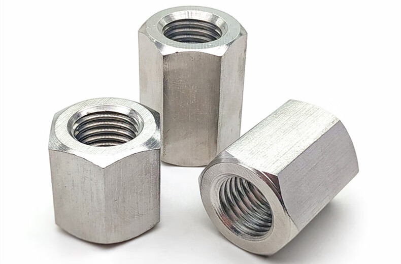 定制304不锈钢六角加长螺母螺杆连接螺帽丝杆牙条接头螺母m8m10m12mm