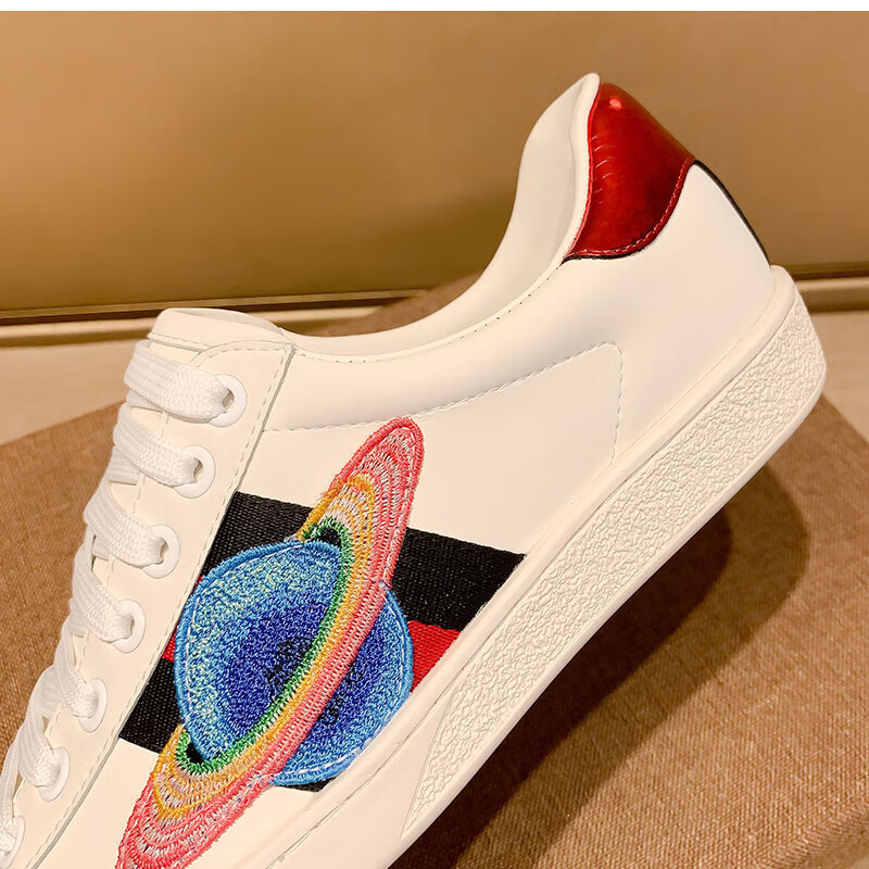 欧洲站酷奇· 酷琦 gg酷奇星球刺绣小白鞋男女情侣鞋子鸳鸯尾板鞋