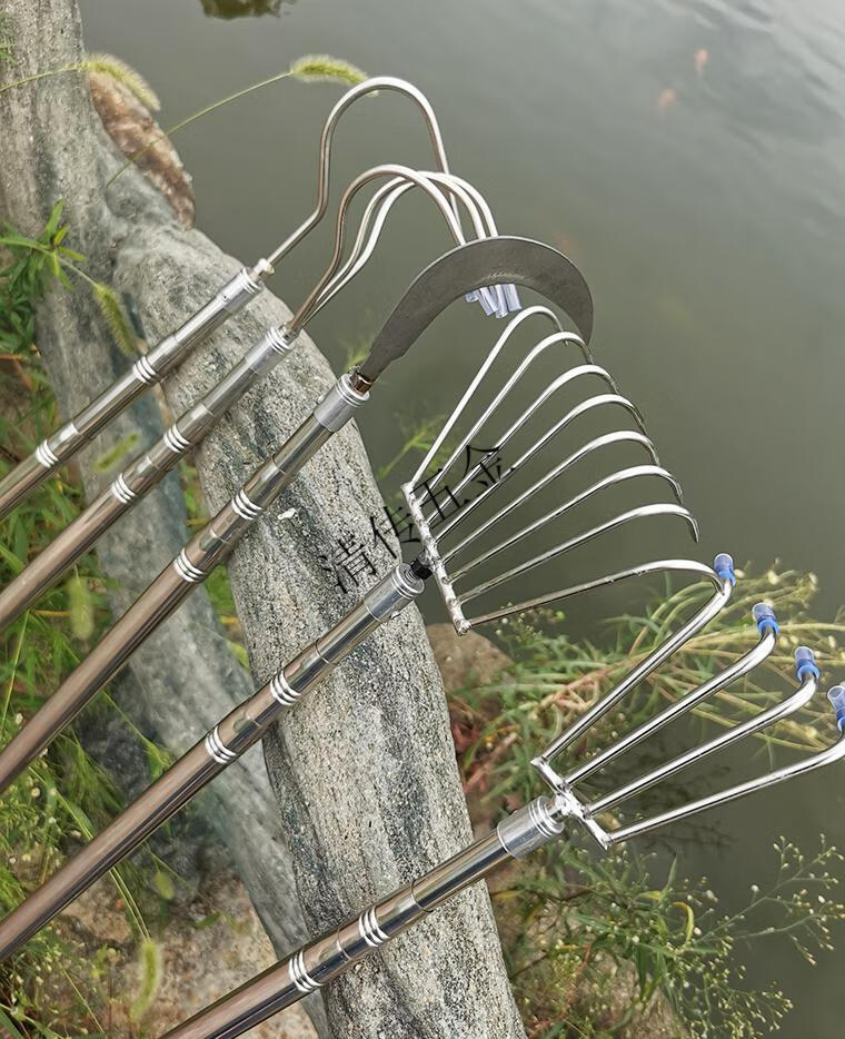 除水草刀耙子捞水草钩三爪打捞拉草爪勾钓鱼搂草神器野钓装备渔具