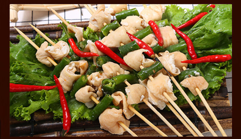 新青椒肥肠串20串 铁板油炸麻辣烫猪大肠串 户外烧烤半成品食材肥肠串