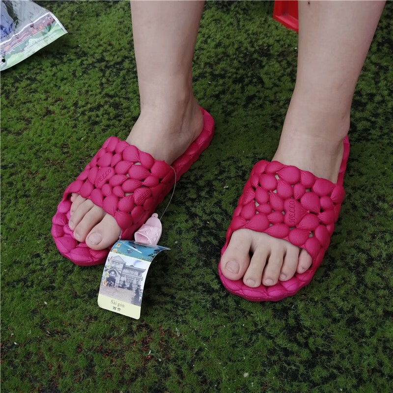 男女同款越南进口西贡橡胶拖鞋网红款浴室镂空漏水网眼凉鞋洞洞鞋品质